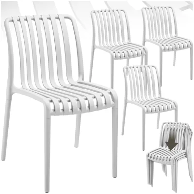 tectake® Gartenstühle, wetterfest und UV-beständig, rutschfeste Gummischoner, 47 x 58 x 80,5 cm, Belastbarkeit 110 kg