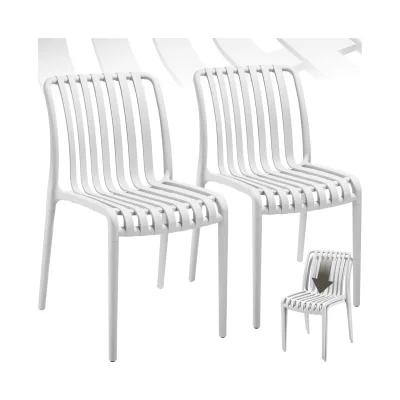 tectake® Gartenstühle, wetterfest und UV-beständig, rutschfeste Gummischoner, 47 x 58 x 80,5 cm, Belastbarkeit 110 kg