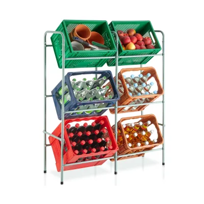 tectake® Getränkekistenregal, aus Stahl, guter Zugriff, 96 x 33 x 116 cm