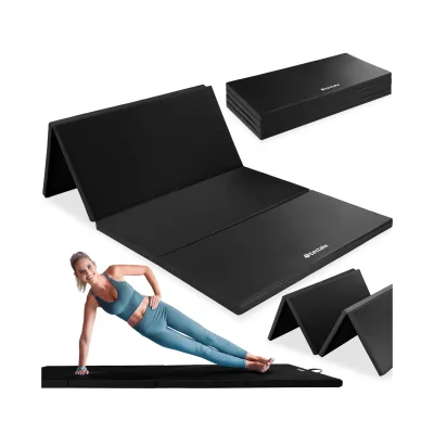 tectake® Gymnastikmatte, klappbar und erweiterbar, hautfreundlich und pflegeleicht, 240 x 120 x 5 cm