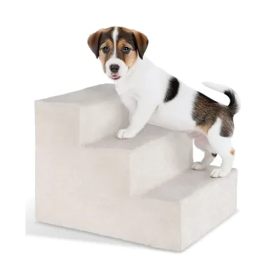 tectake® Haustiertreppe, für Hunde und Katzen, Belastbarkeit 50 kg, pflegeleicht, 37 x 45 x 34,5 cm