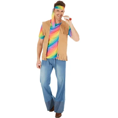 tectake® Herrenkostüm Hippie Peace