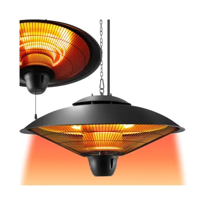 tectake® Infrarotheizstrahler, 2 Leistungsstufen, 1250 und 2500 W, Aluminiumgehäuse, einfache Montage, 58 x 58 x 32 cm