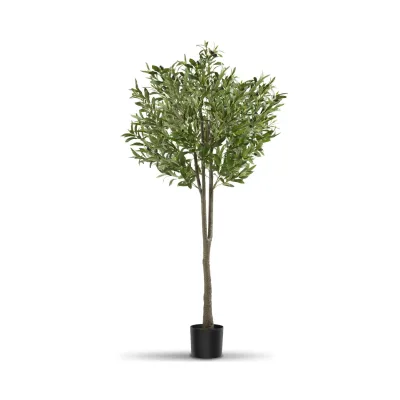 tectake® Künstlicher Olivenbaum, verschiedene Größen, mit viel Volumen, stabiler Kunststoff-Blumentopf