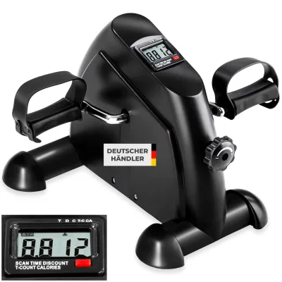 tectake® Mini Bike, Für Beine und Arme, einstellbarer Widerstand, leicht und platzsparend, inklusive Trainingscomputer