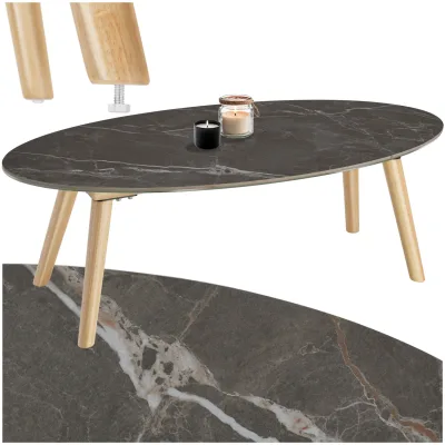 tectake Couchtisch Natur 50x34.5x100 cm