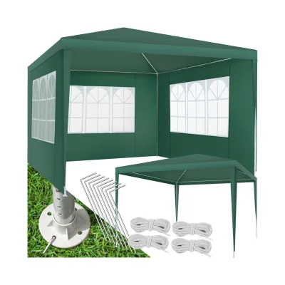 tectake® Pavillon, 3 x 3 m, im Stecksystem, mit UV-Schutz, wasserdicht