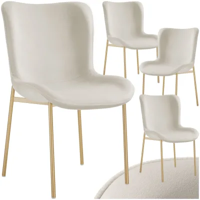 tectake® Polsterstuhl, ergonomische Form mit hoher Rückenlehne, bodenschonende Kunststoffkappen, 54 x 62 x 90 cm