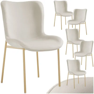 tectake® Polsterstuhl, ergonomische Form mit hoher Rückenlehne, bodenschonende Kunststoffkappen, 54 x 62 x 90 cm