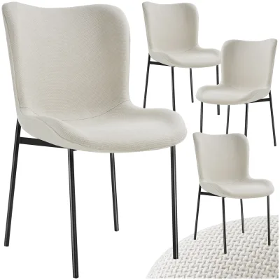 tectake® Polsterstuhl, ergonomische Form mit hoher Rückenlehne, bodenschonende Kunststoffkappen, 54 x 62 x 90 cm