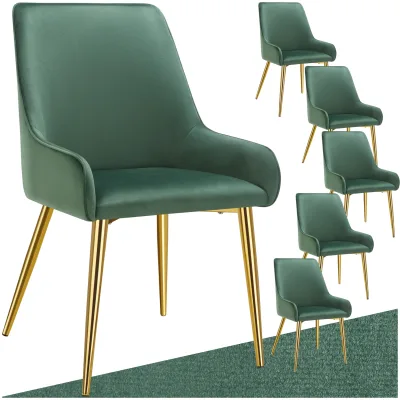 tectake® Polsterstuhl , in Samtoptik, gepolstert, schlanke, pulverbeschichtete Stahlbeine, 52 x 61 x 89 cm