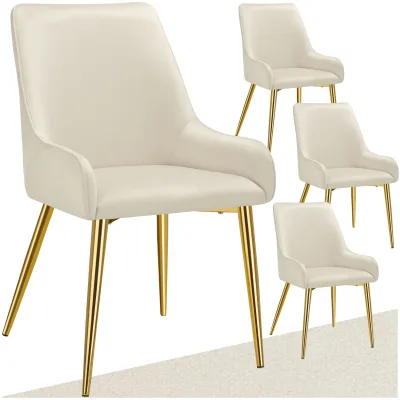 tectake® Polsterstuhl , in Samtoptik, gepolstert, schlanke, pulverbeschichtete Stahlbeine, 52 x 61 x 89 cm
