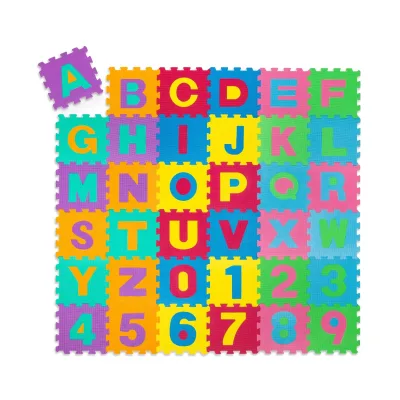 tectake® Puzzlematte, 86-teilig, aus EVA-Schaumstoff, Gesamtfläche: 3,6 m², jedes Teil 31,5 x 31,5 x 1 cm