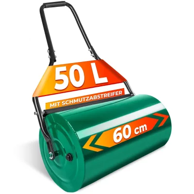 tectake® Rasenwalze, Breite 60 cm, Füllvolumen 50 l, gepolsterter Handgriff