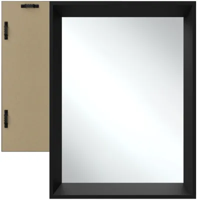 tectake® Rechteckiger Wandspiegel, 40 x 3,8 x 60 cm, 1,8 mm dickes Glas, integrierte Befestigungshaken