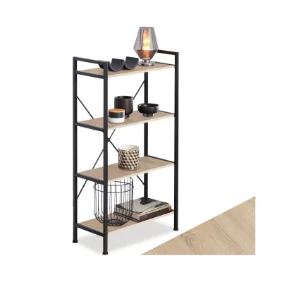 tectake® Regal, Industrial Style, mit 4 Ebenen, inklusive Kippschutz, 67,5 x 31,5 x 121,5 cm