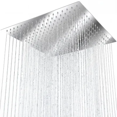 tectake® Regenduschkopf, aus poliertem Edelstahl mit Spiegeleffekt, mit Kugelgelenk, 1/2 Zoll Gewinde