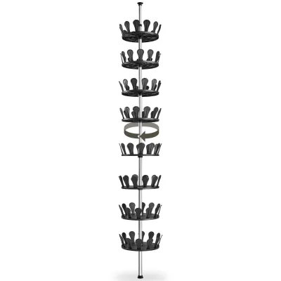 tectake® Schuhkarussell, Kunststoff und Stahl, höhenverstellbar mit Klemmmechanismus, 26,5 x 100-300 cm