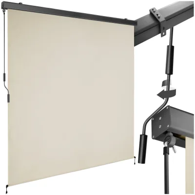 tectake® Senkrechtmarkise, verschiedene Größen, pulverbeschichtetes Aluminiumgehäuse, inkl. Wandhaltern