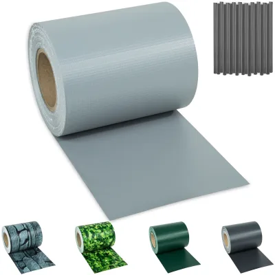 tectake® Sichtschutzstreifen, für Einzelstab- und Doppelstabmatten-Zäune, blickdicht und extrem reißfest, leichte Montage, inklusive Befestigungsclips