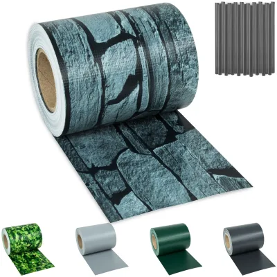 tectake® Sichtschutzstreifen, für Einzelstab- und Doppelstabmatten-Zäune, blickdicht und extrem reißfest, leichte Montage, inklusive Befestigungsclips