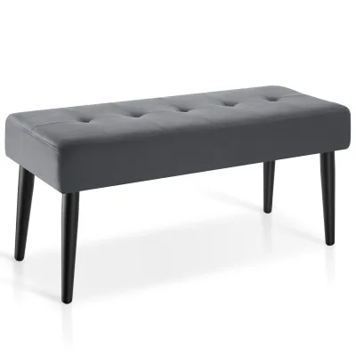 tectake® Sitzbank, mit Samt oder Bouclé, bodenschonende Kunststoffkappen, Belastbarkeit 220 kg, 95 x 38 x 45 cm