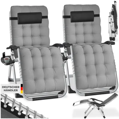 tectake® Sonnenliege, klappbar, abnehmbares Sitz- und Kopfpolster, 84 x 168 x 82,5 cm, mit Ablagetisch