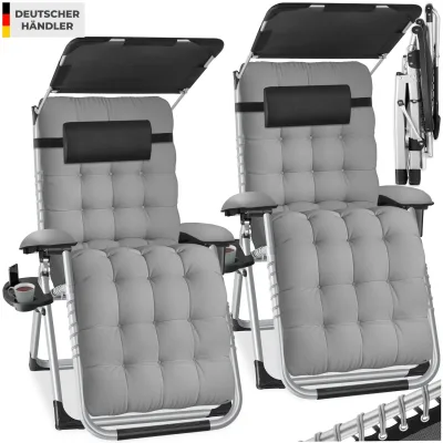 tectake® Sonnenliege, klappbar, flexible Rückenlehne und Fußablage, abnehmbare Sitz-, Arm- und Kopfpolster, mit Ablagetisch und Stautasche