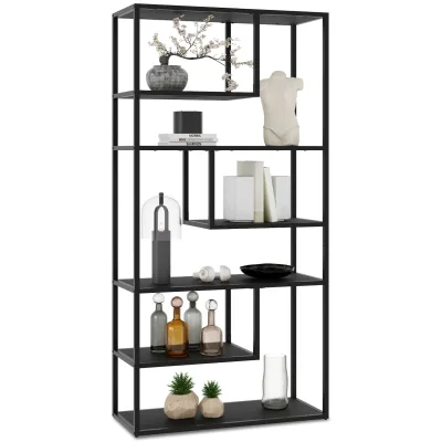 tectake® Standregal , Industrial Look, mit 6 Fächern, inklusive Kippschutz, 85 x 35 x 188 cm