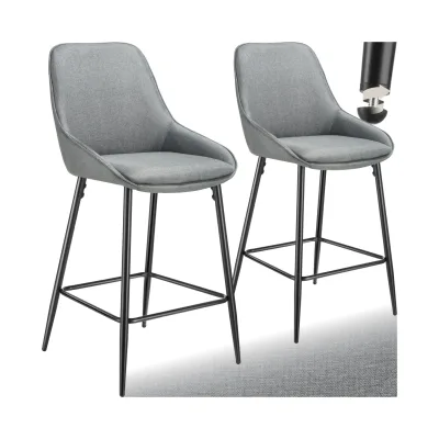tectake® Thekenstuhl, gepolstert, weicher Bezug, pulverbeschichtete Stahlbeine, 49 x 54 x 100 cm, Belastbarkeit 120 kg