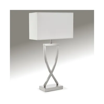 tectake® Tischleuchte, modernes Design, blendfreies Licht, Kippschalter am Kabel, 27 x 12 x 51,5 cm