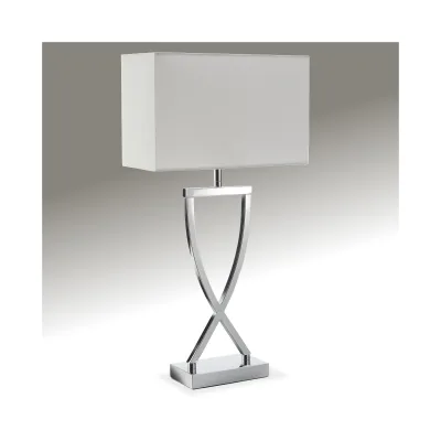 tectake® Tischleuchte, modernes Design, blendfreies Licht, Kippschalter am Kabel, 27 x 12 x 51,5 cm