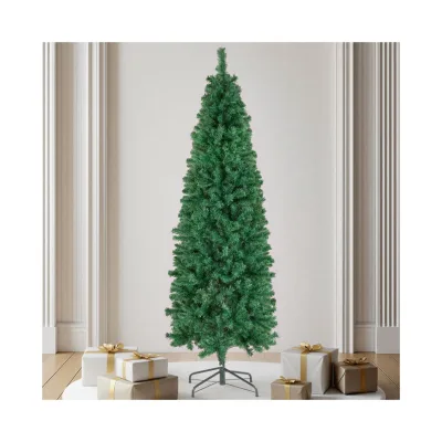 tectake® Weihnachtsbaum, verschiedene Größen, künstlich in Grün, mit dichten Nadeln, formbar mit viel Volumen, pulverbeschichteter Metallständer mit Kunststoffkappen