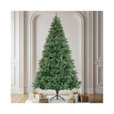 tectake® Weihnachtsbaum, verschiedene Größen, künstlich in Grün, mit PVC- und Spritzgussnadeln, formbar mit viel Volumen, pulverbeschichteter Metallständer mit Kunststoffkappen