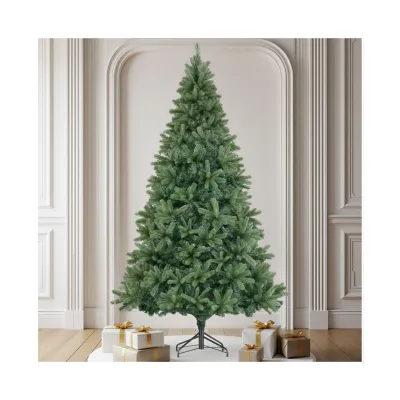 tectake® Weihnachtsbaum, verschiedene Größen, künstlich in Grün, mit PVC- und Spritzgussnadeln, formbar mit viel Volumen, pulverbeschichteter Metallständer mit Kunststoffkappen