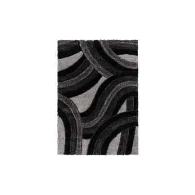 Teppich abstrakt Grau-Schwarz 160 x 230 cm - NADD   Kadima Design