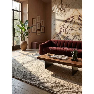 Teppich Bordüre Beige 160 x 230 cm - MEDWAY   Kadima Design