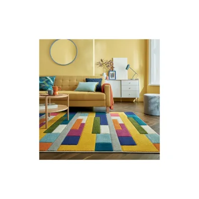 Teppich geometrisch Bunt 120 x 170 cm - MOSS   Kadima Design