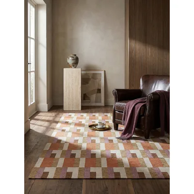 Teppich geometrisch Orange-Natur 155 x 230 cm - COQUET   Kadima Design