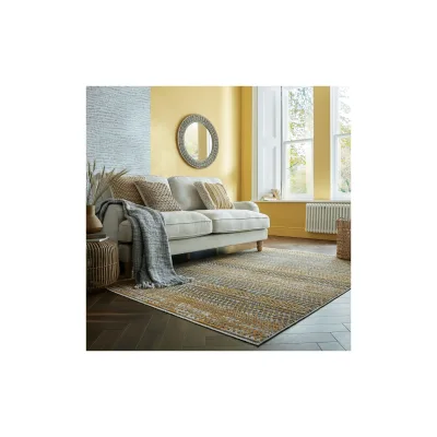 Teppich gestreift Senfgelb 160 x 230 cm - PERRAN   Kadima Design