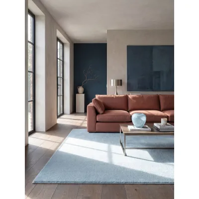 Teppich Hochflor Blau 140x200 cm - ALDAN   Kadima Design
