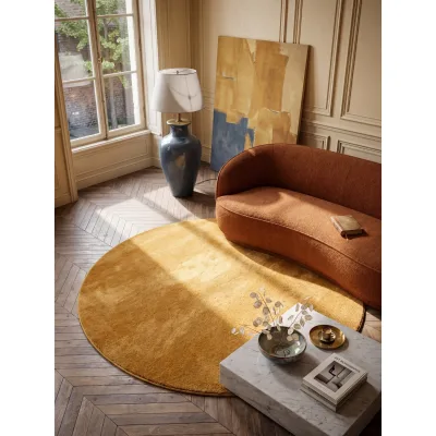 Teppich Hochflor Gold 120x120 cm - ALDAN   Kadima Design