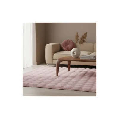 Teppich Hochflor Waschbar NAUDERS in Rosa, einfarbig, 140 x 200 cm
