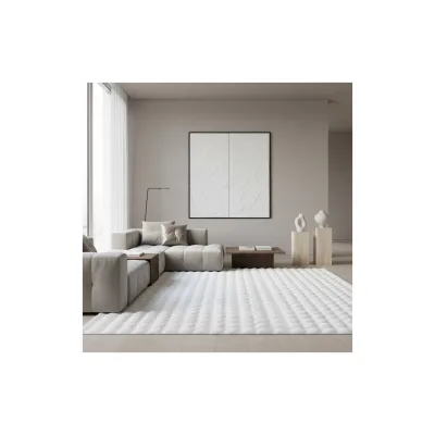 Teppich Hochflor Waschbar NAUDERS in Weiß, einfarbig, 120 x 170 cm