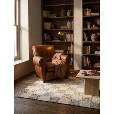 Teppich kariert Beige-Natur 160 x 230 cm - VYNE   Kadima Design