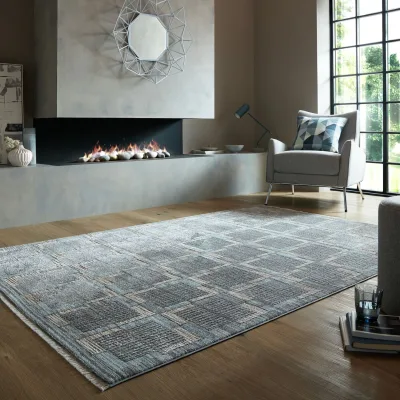 Teppich kariert Grau 200 x 290 cm - DALE   Kadima Design