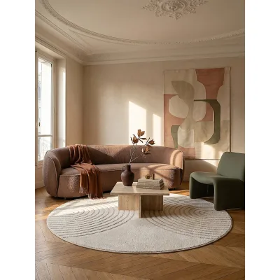 Teppich Kurzflor Creme 120x120 cm - MUOTA   Kadima Design
