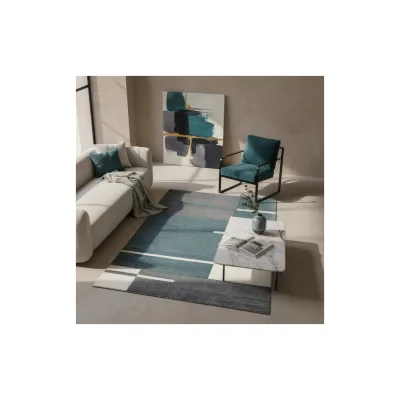 Teppich Kurzflor LATEMAR in Blau, kariert, 280 x 370 cm