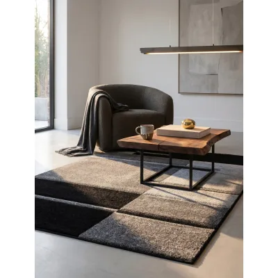 Teppich Kurzflor LATEMAR in Grau, kariert, 280 x 370 cm