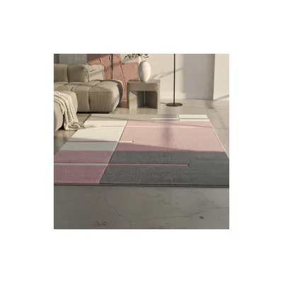 Teppich Kurzflor LATEMAR in Rosa, kariert, 280 x 370 cm